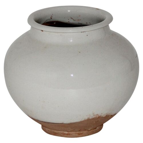 Ceramic Pot, White/Natural 1 Ceramic Pot, White/Natural