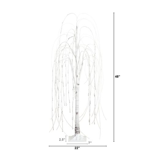 4ft. Pre-Lit Artificial White Weeping Willow Tree 2 4ft. Pre-Lit Artificial White Weeping Willow Tree