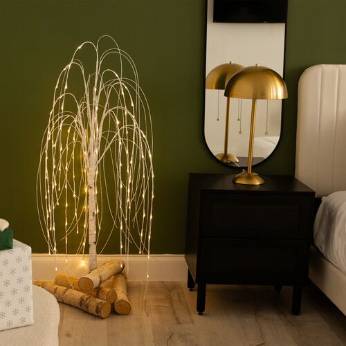 4ft. Pre-Lit Artificial White Weeping Willow Tree 7 4ft. Pre-Lit Artificial White Weeping Willow Tree