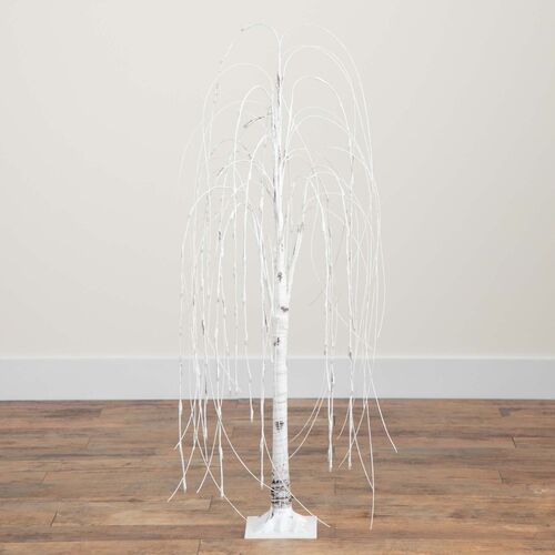 4ft. Pre-Lit Artificial White Weeping Willow Tree 8 4ft. Pre-Lit Artificial White Weeping Willow Tree