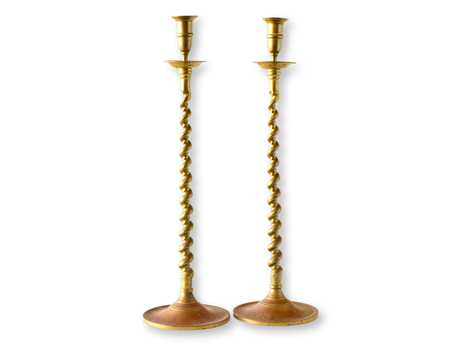 Oversized Brass Twist Candlesticks 1 Oversized Brass Twist Candlesticks