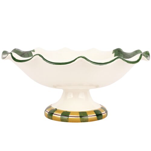 Old St. Nick Pedestal Fruit Bowl, Red 2 Old St. Nick Pedestal Fruit Bowl, Red