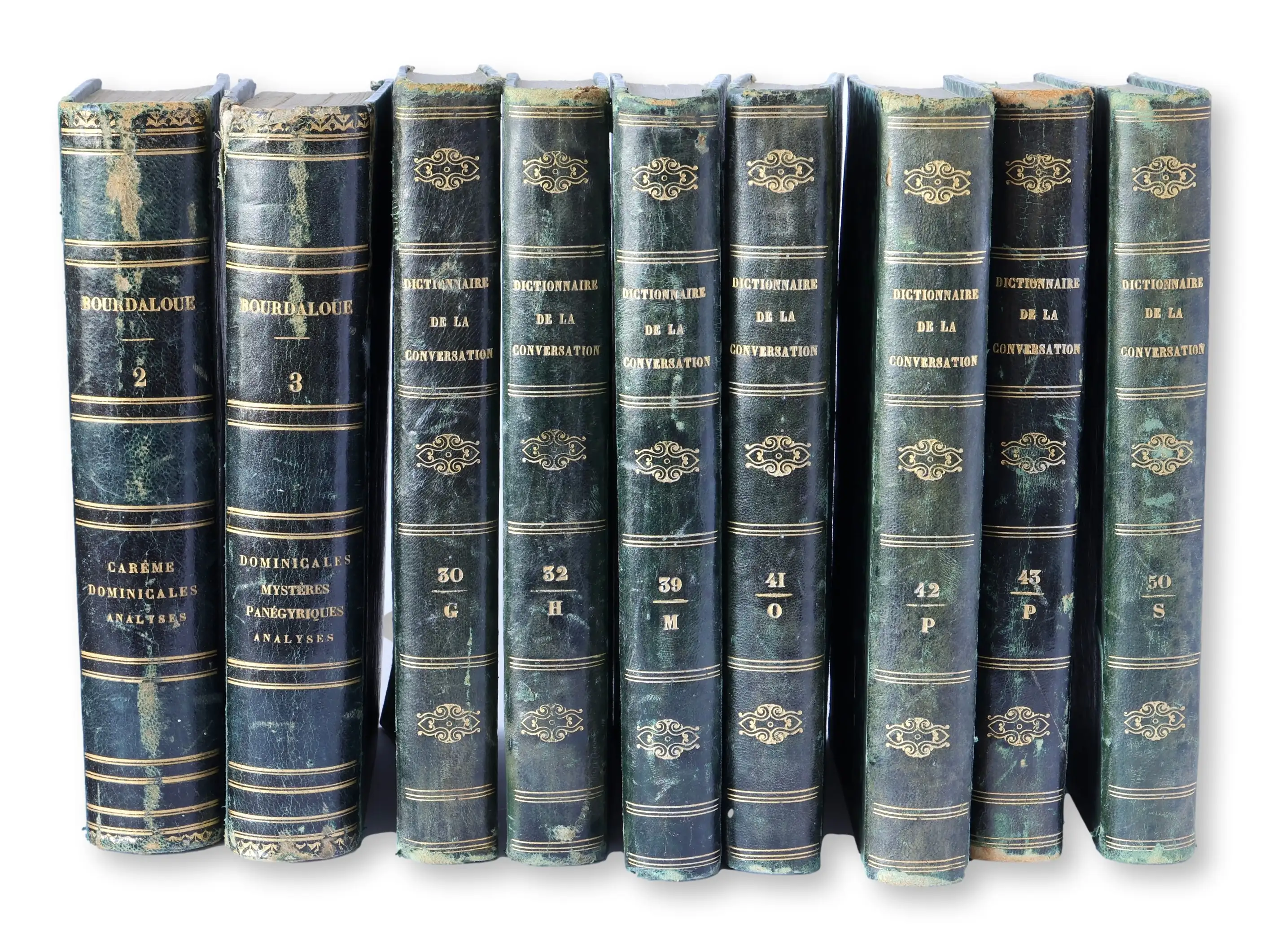 19th-C. French Leather Wrapped Books 1 19th-C. French Leather Wrapped Books