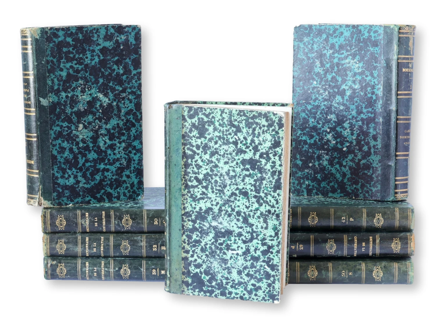 19th-C. French Leather Wrapped Books 2 19th-C. French Leather Wrapped Books