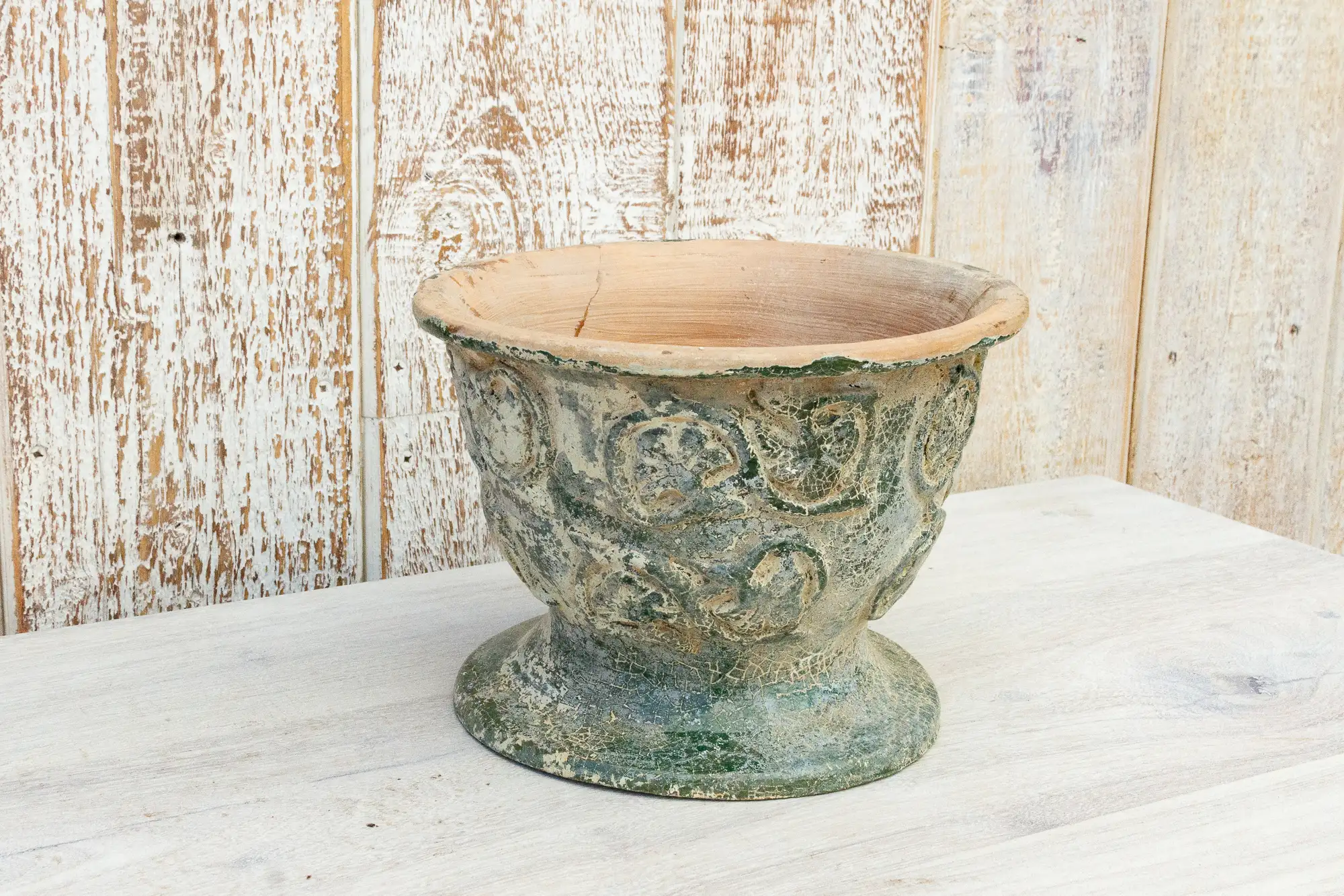 Antique Glazed Asian Floral Ceramic Pot 7 Antique Glazed Asian Floral Ceramic Pot