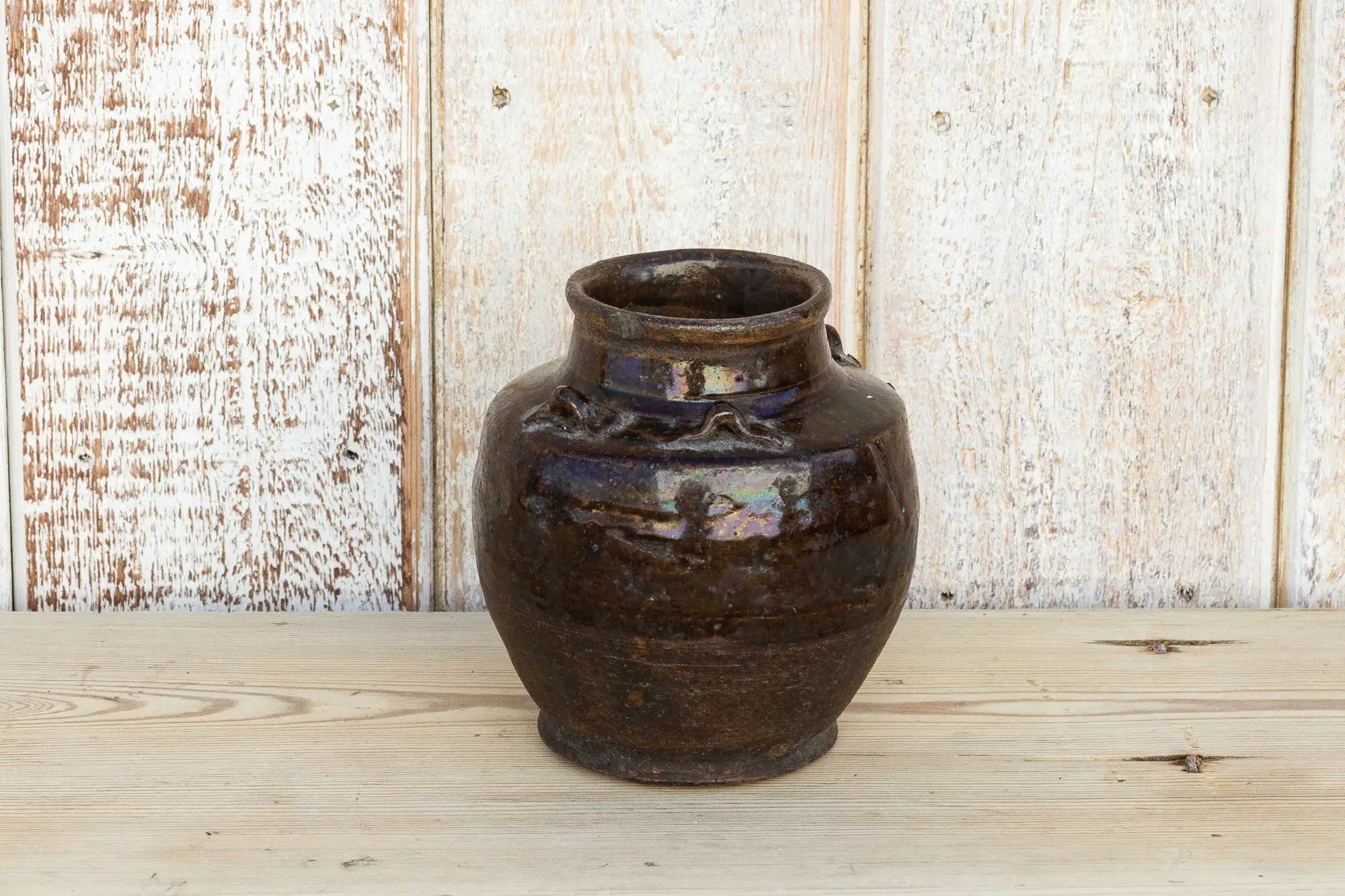 Dark Brown Southeast Asian Martaban Pot 3 Dark Brown Southeast Asian Martaban Pot