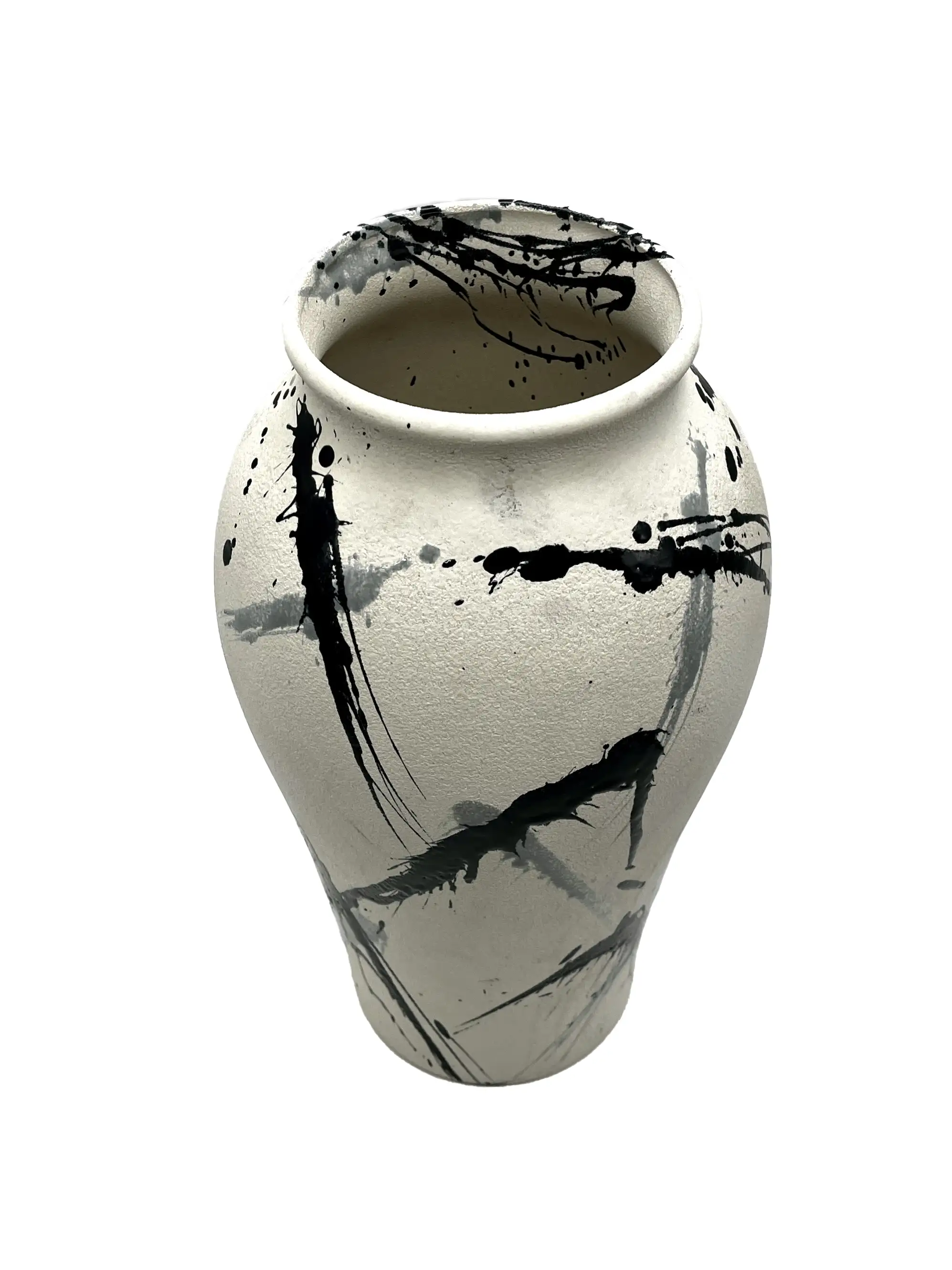 1980s Textured Splatter Paint Vase 2 1980s Textured Splatter Paint Vase