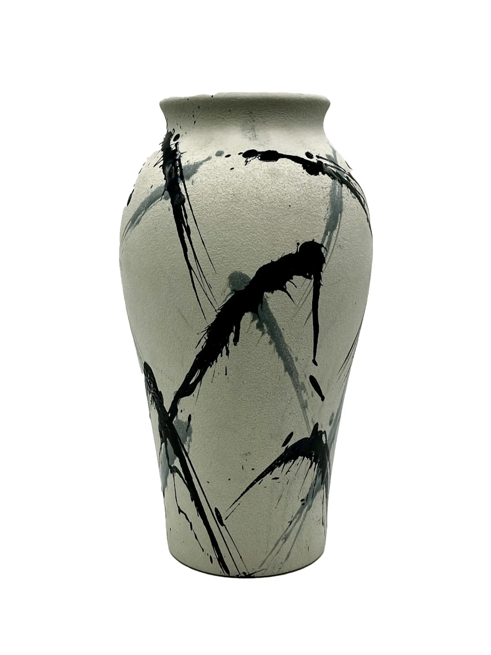 1980s Textured Splatter Paint Vase 3 1980s Textured Splatter Paint Vase