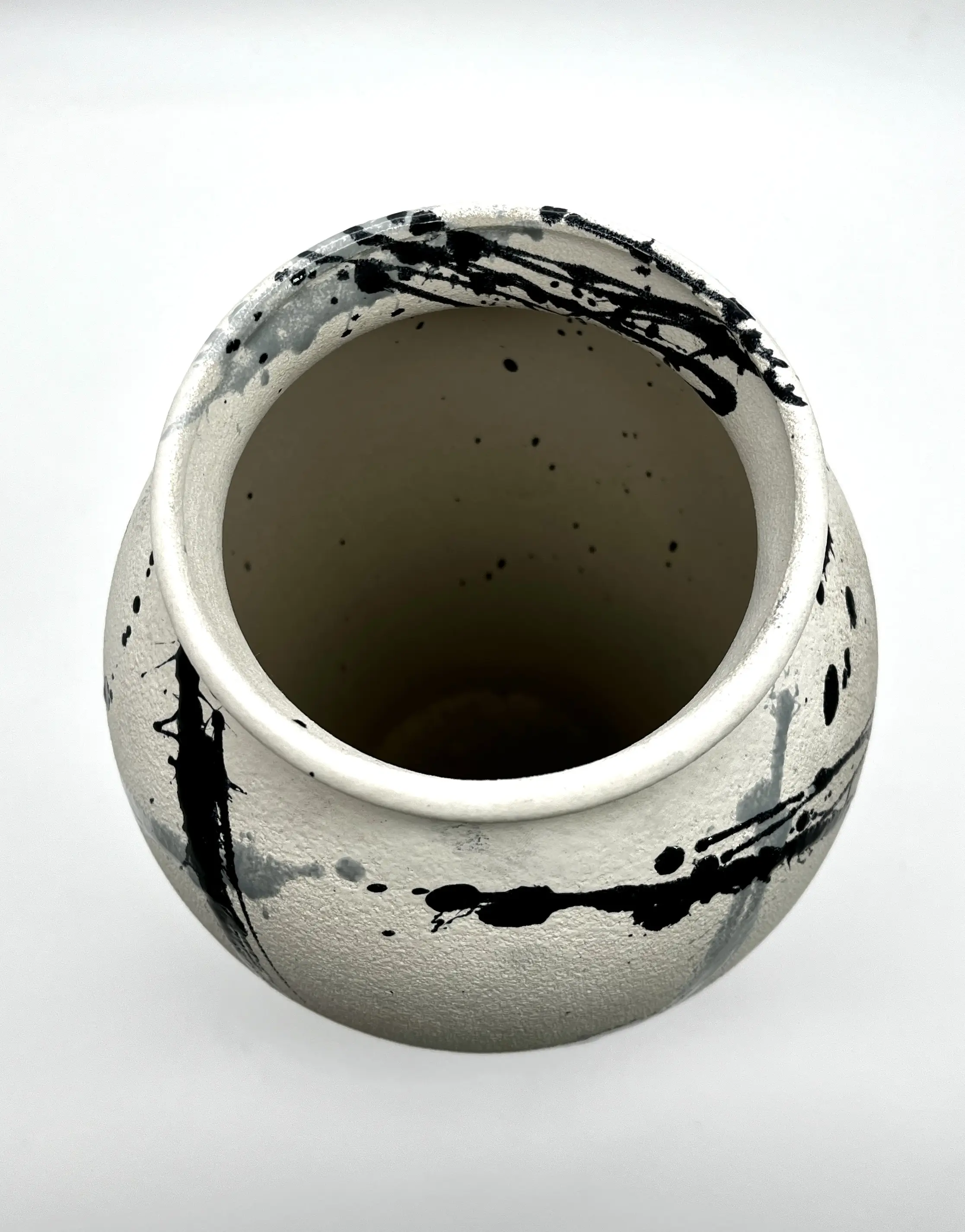 1980s Textured Splatter Paint Vase 4 1980s Textured Splatter Paint Vase