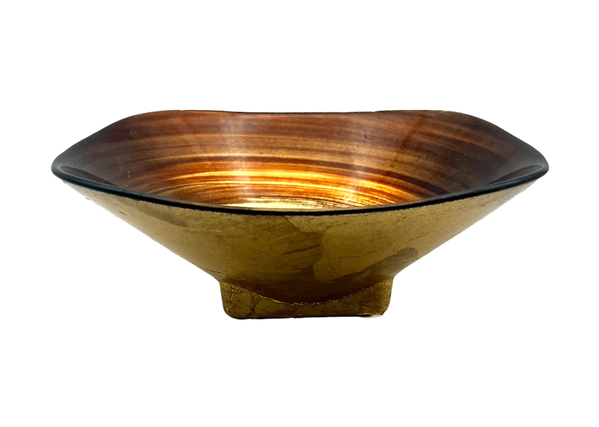 C. 1970s Decorative Gold Pedestal Bowl 2 C. 1970s Decorative Gold Pedestal Bowl