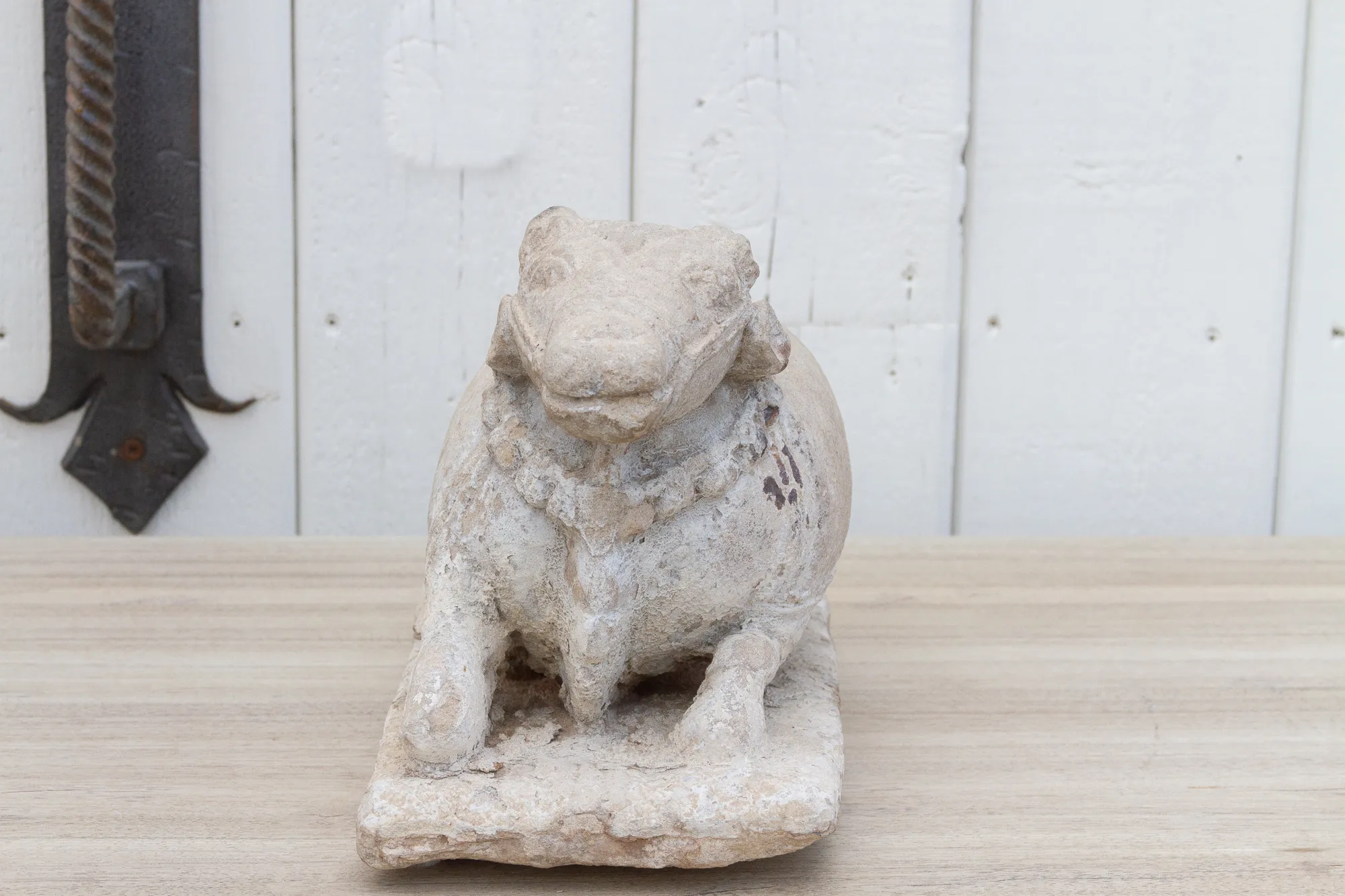 19th Century Carved Stone Nandi Statue 4 19th Century Carved Stone Nandi Statue