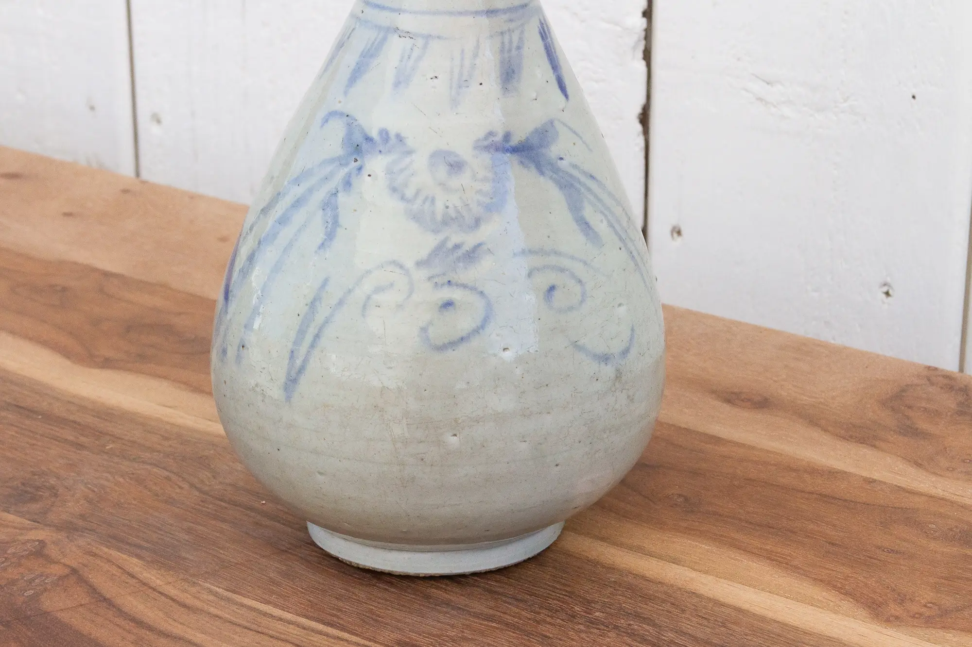 Antique Blue & White Korean Vase 4 Antique Blue & White Korean Vase