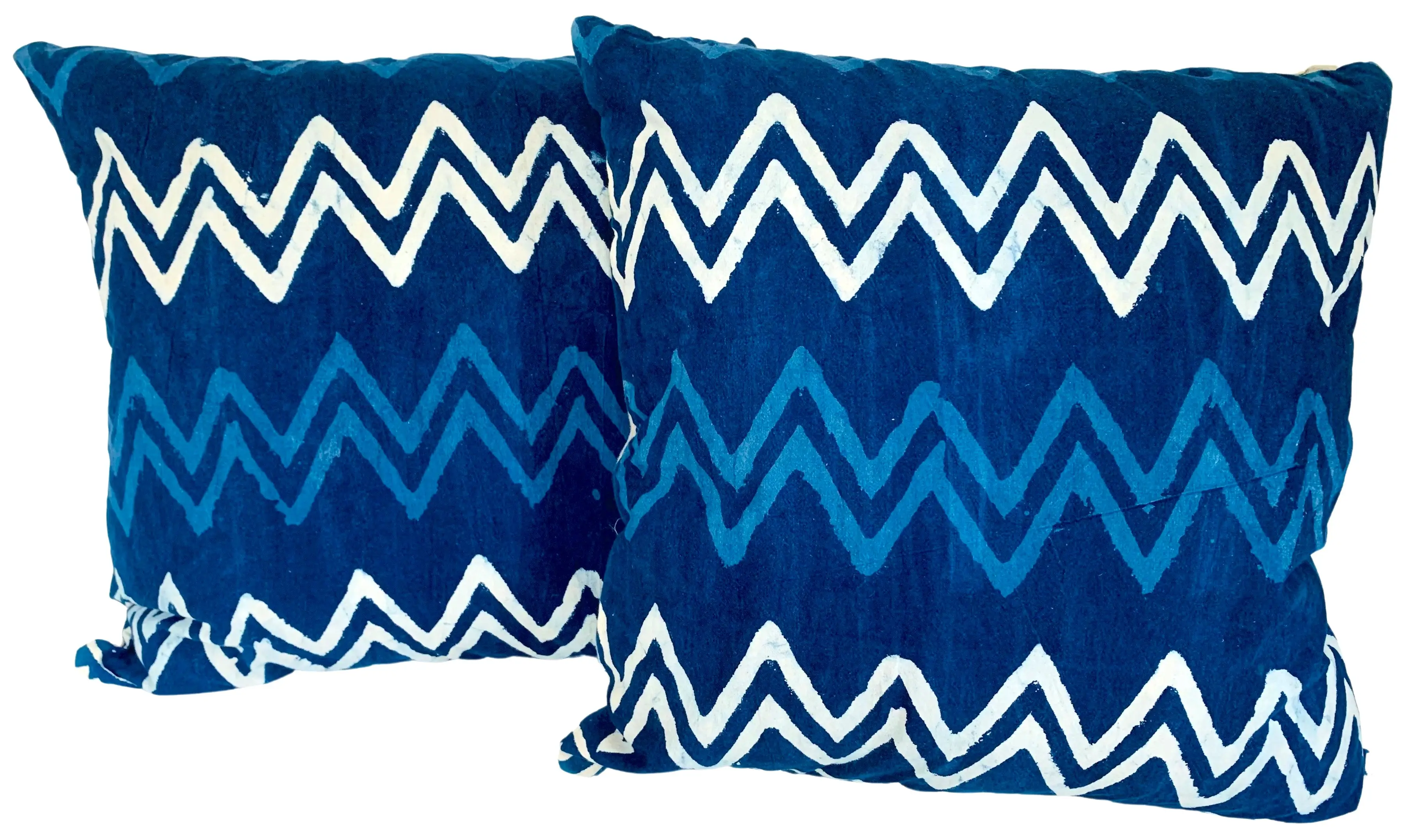 Hand-Printed Shibori Throw Pillows, Pair 1 Hand-Printed Shibori Throw Pillows, Pair