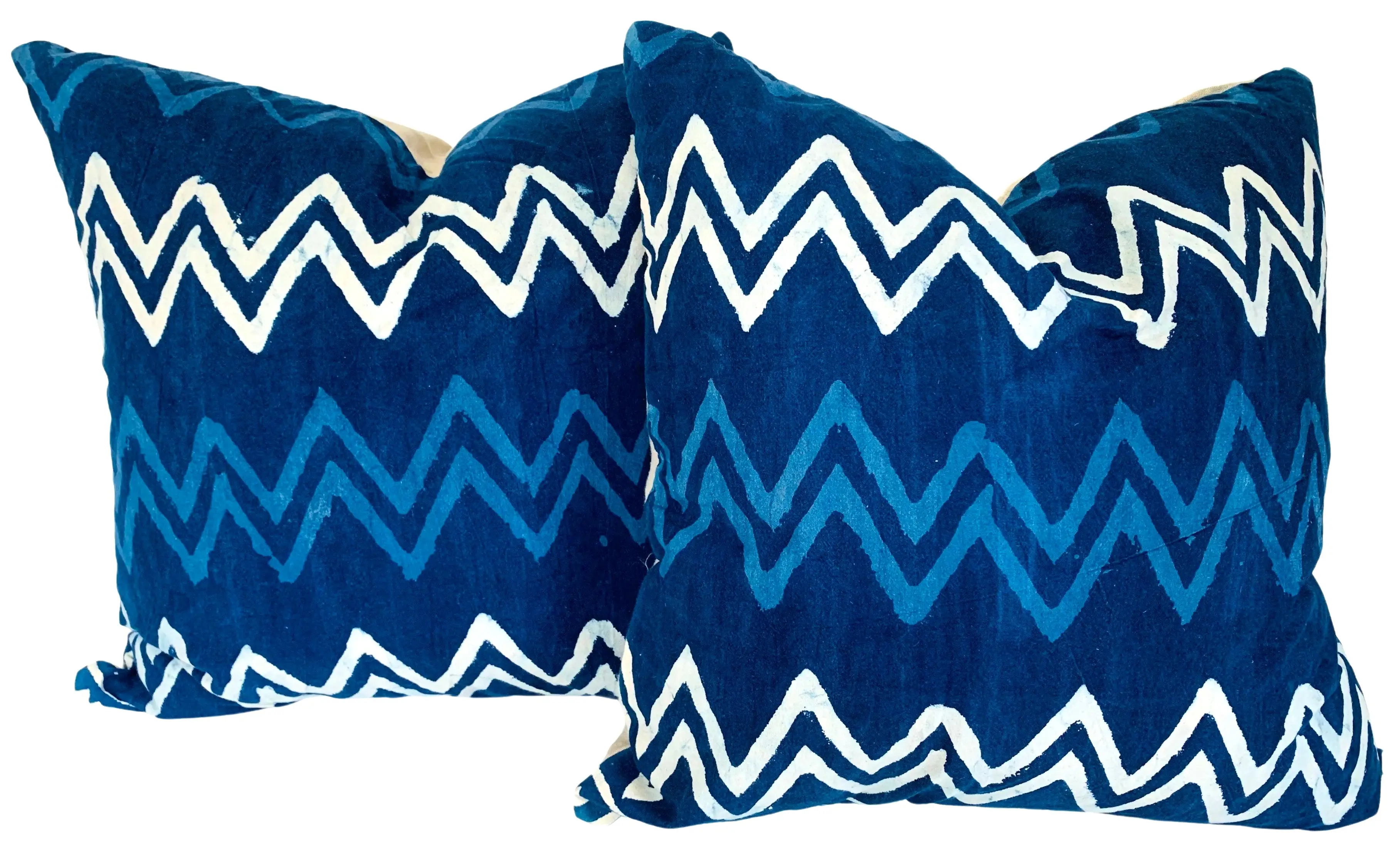Hand-Printed Shibori Throw Pillows, Pair 2 Hand-Printed Shibori Throw Pillows, Pair