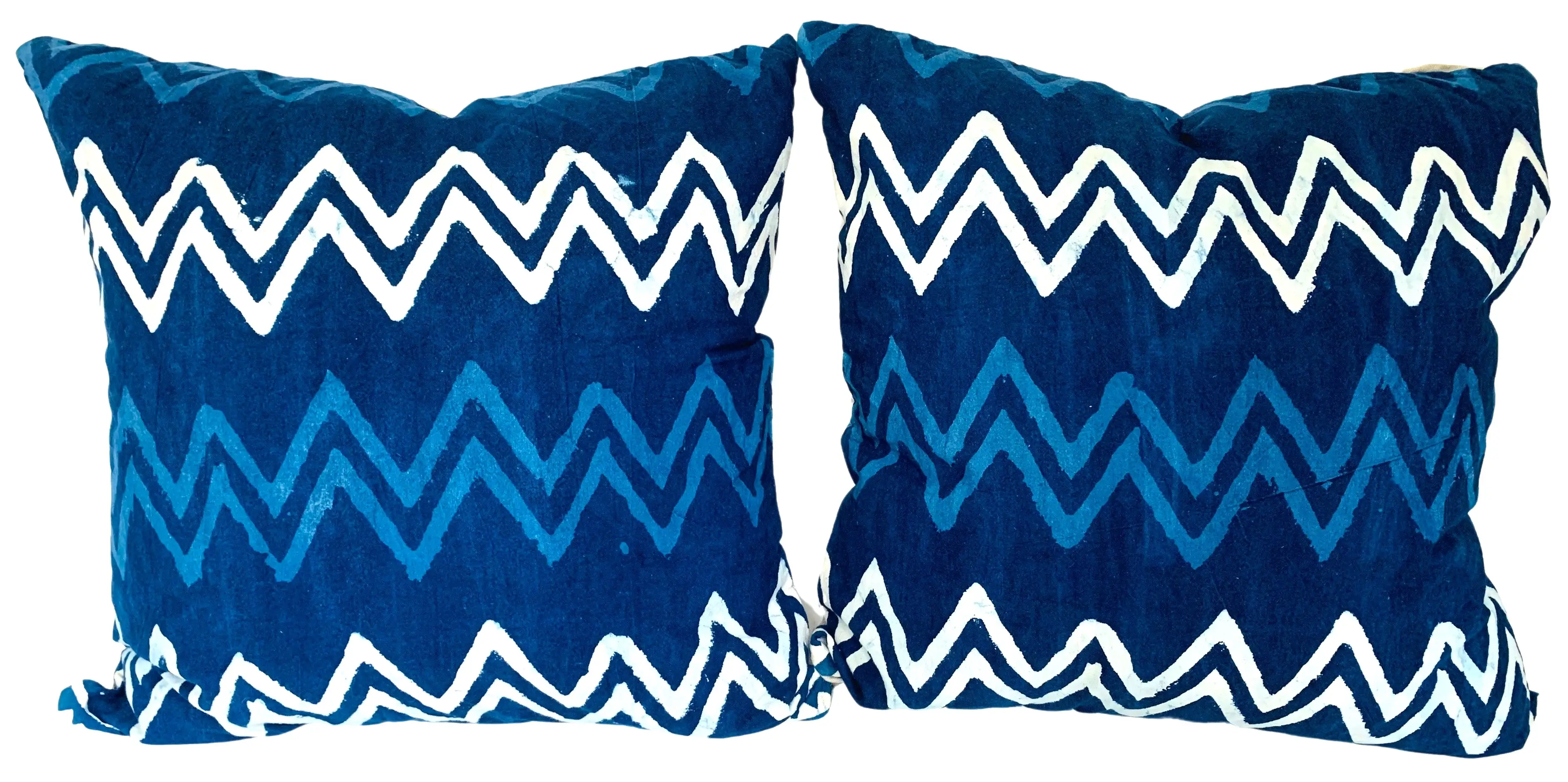 Hand-Printed Shibori Throw Pillows, Pair 3 Hand-Printed Shibori Throw Pillows, Pair