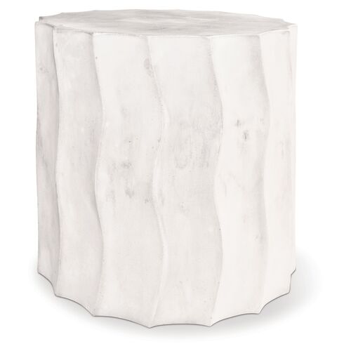 Wave Short Concrete Side Table, Pearl