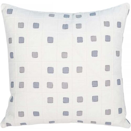 Gridwork Dot Pillow, Slate/White 1 Gridwork Dot Pillow, Slate/White