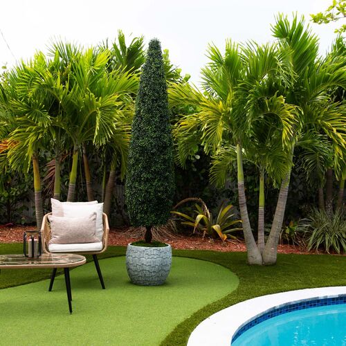 8ft UV Resistant Artificial Boxwood Topiary Cone Tree 6 8ft UV Resistant Artificial Boxwood Topiary Cone Tree