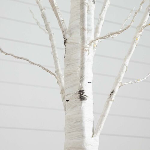 7ft. Pre-Lit Artificial White Birch Tree 7 7ft. Pre-Lit Artificial White Birch Tree