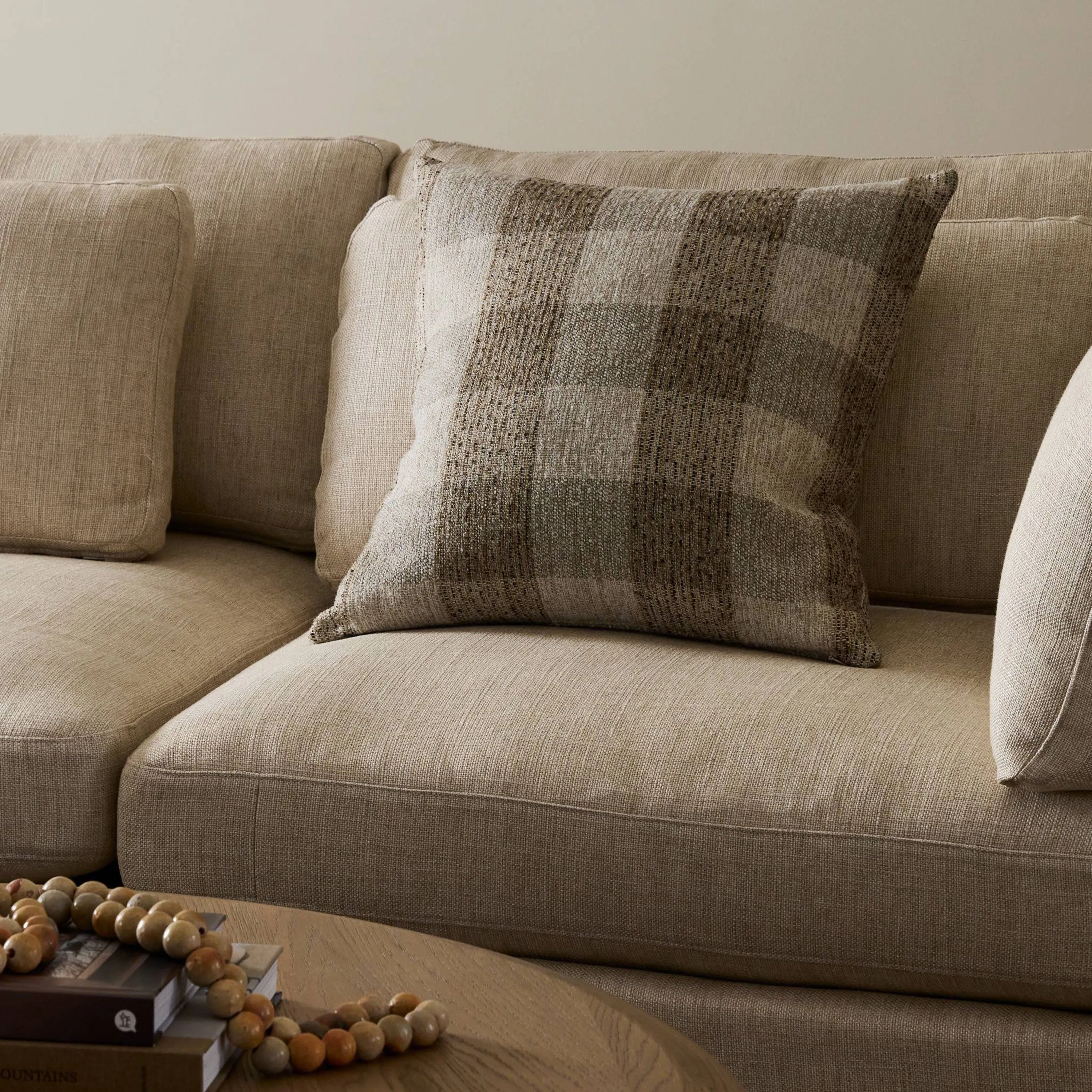 Qari 22x22 Checker Pillow, Dresden Pebble 2 Qari 22x22 Checker Pillow, Dresden Pebble