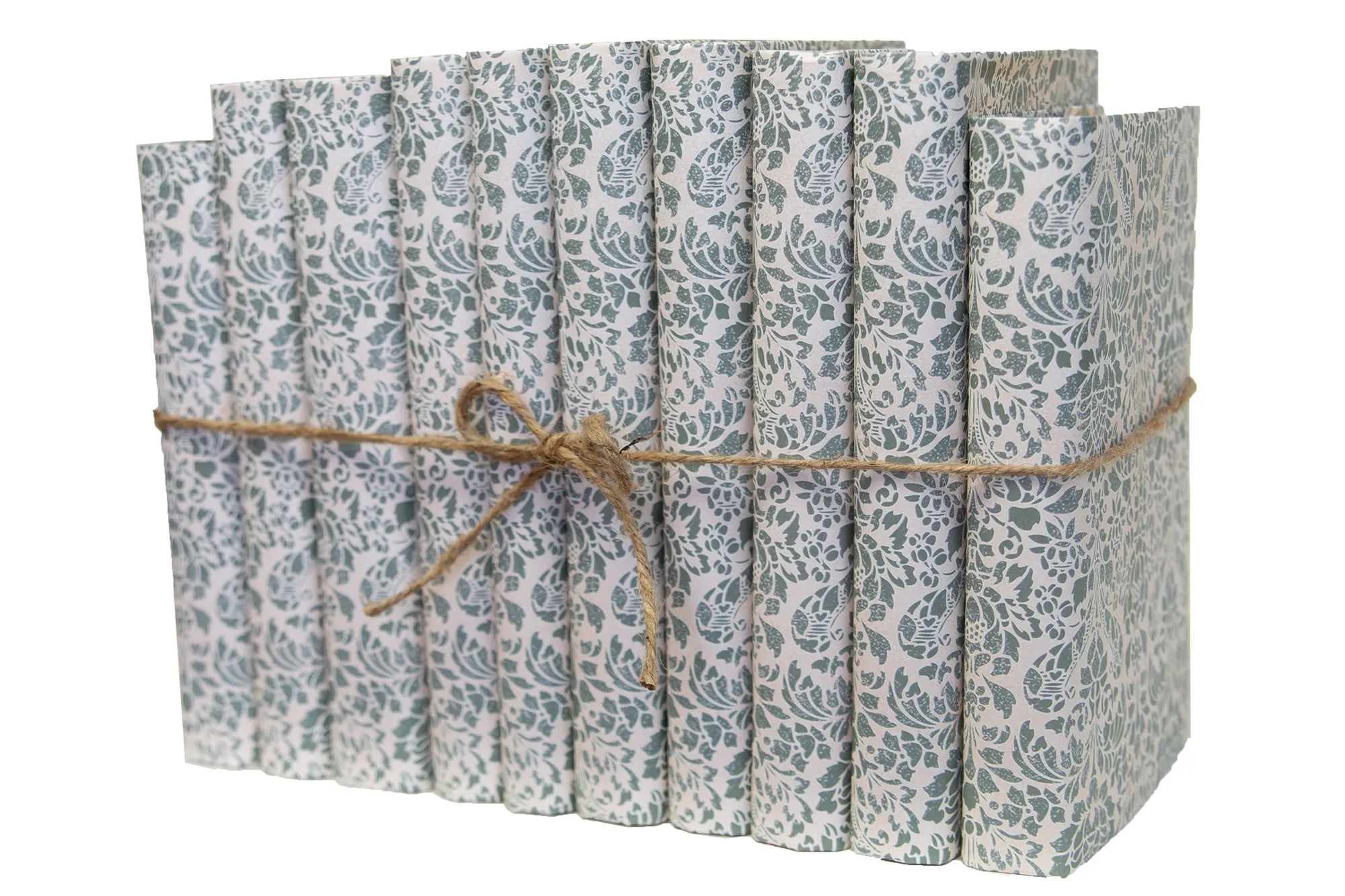 1-Foot Paper Wrapped Decorative Book Bundle, Sage Damask 1 1-Foot Paper Wrapped Decorative Book Bundle, Sage Damask