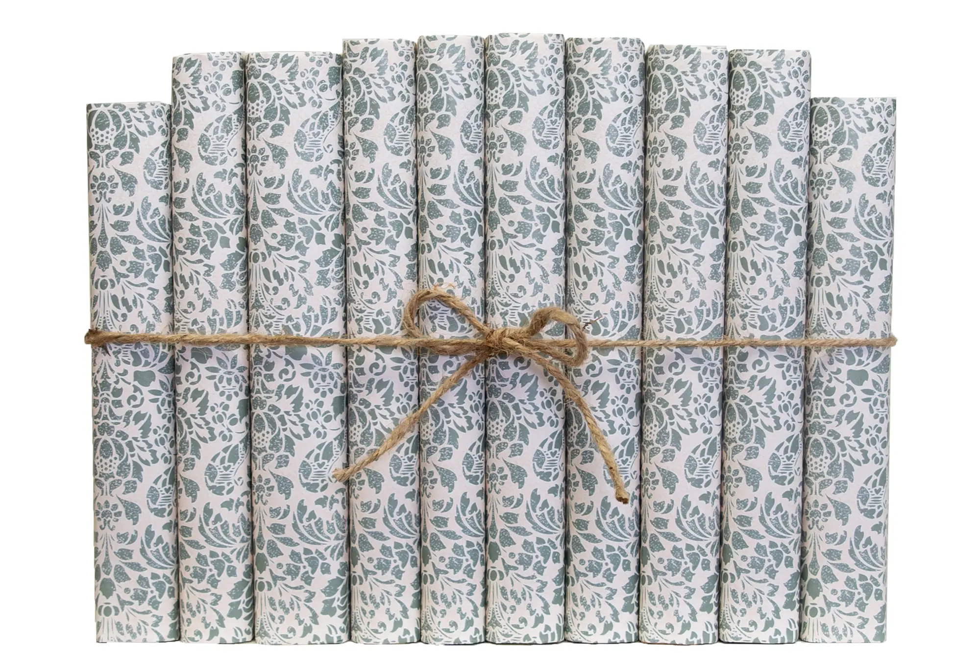 1-Foot Paper Wrapped Decorative Book Bundle, Sage Damask 2 1-Foot Paper Wrapped Decorative Book Bundle, Sage Damask