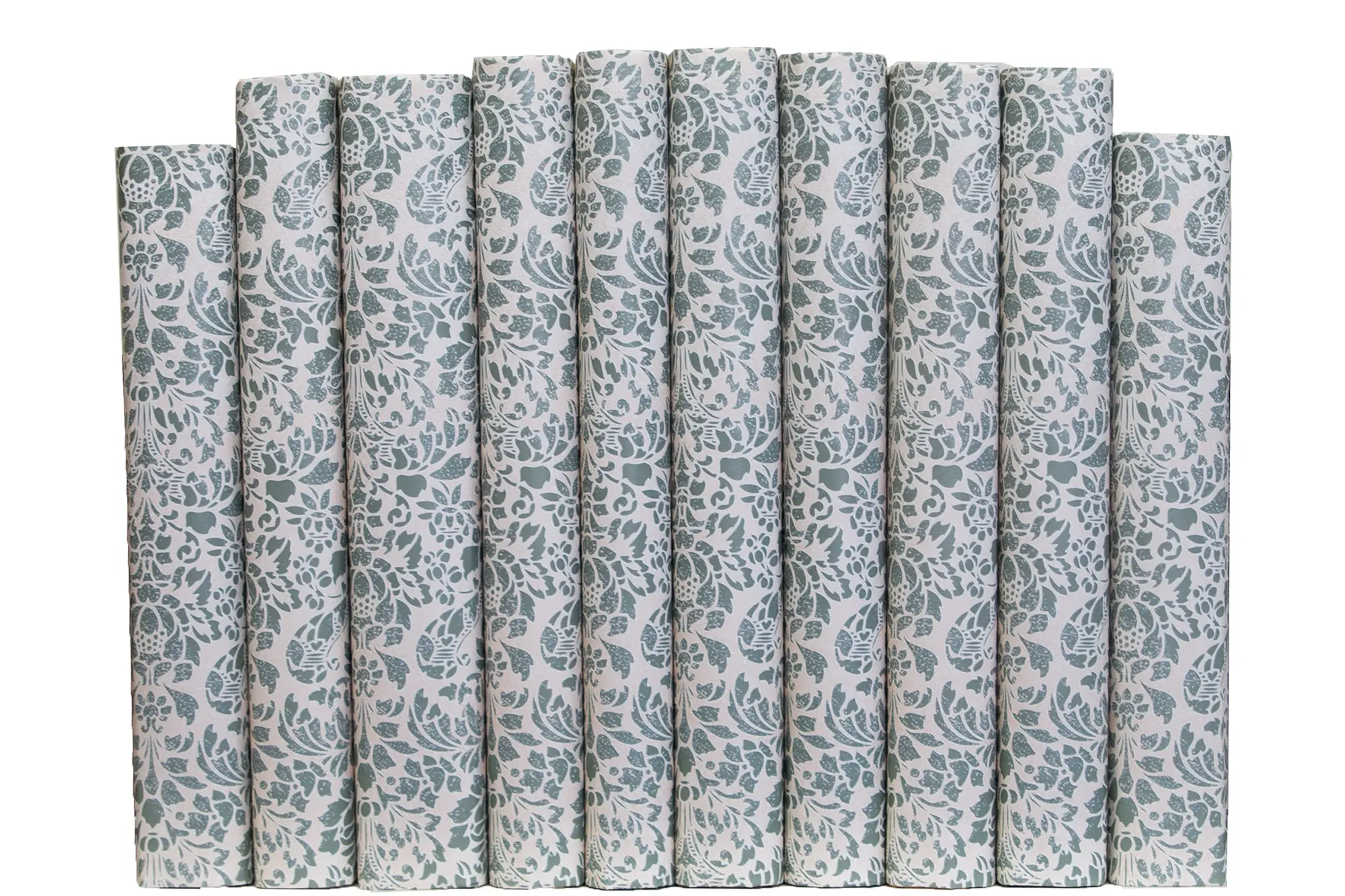 1-Foot Paper Wrapped Decorative Book Bundle, Sage Damask 3 1-Foot Paper Wrapped Decorative Book Bundle, Sage Damask