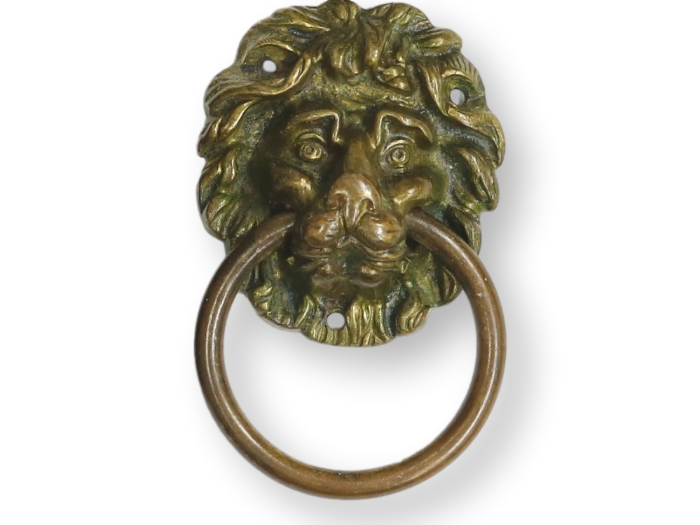 Antique Brass Lion Head Drawer Pulls,S/6 3 Antique Brass Lion Head Drawer Pulls,S/6