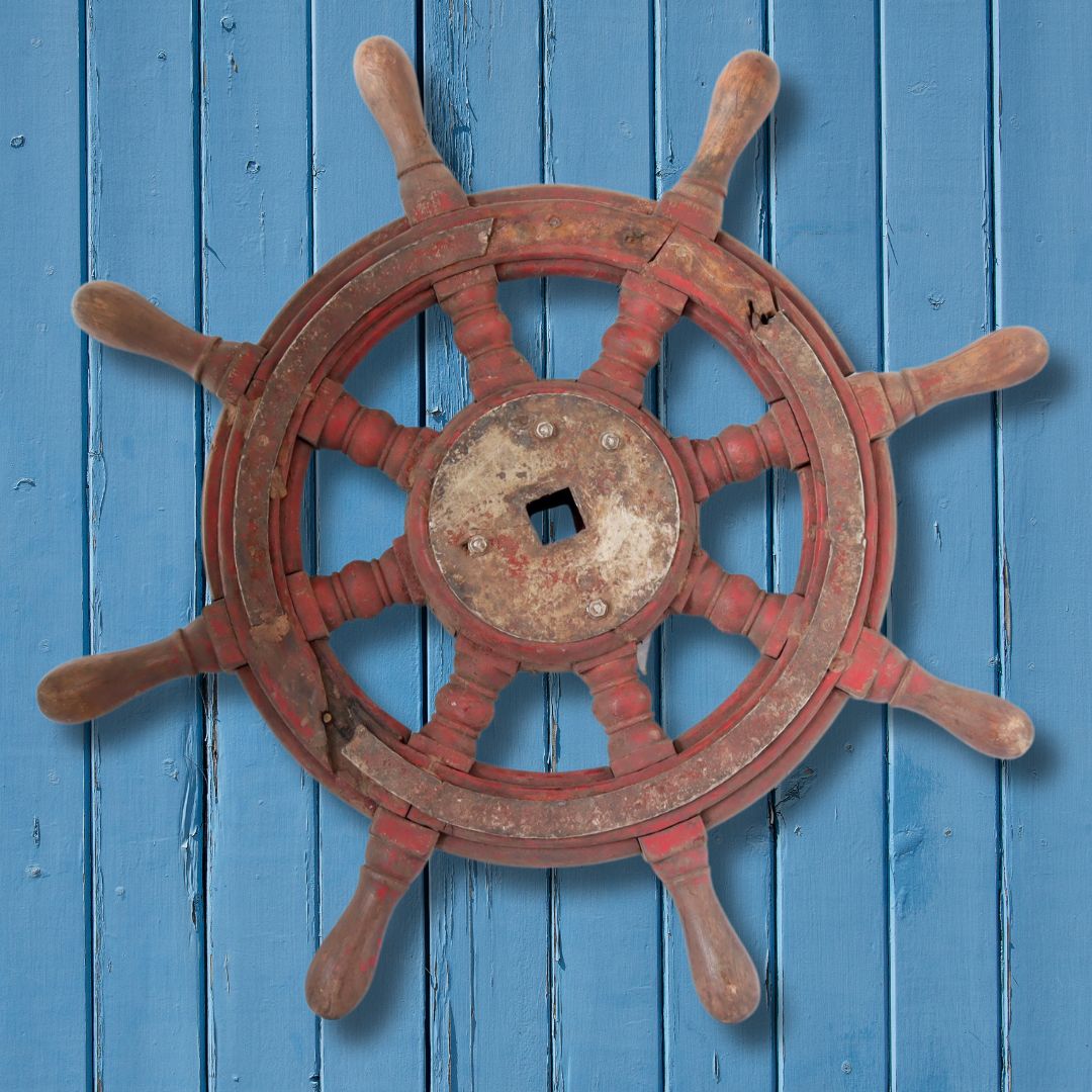 Large Antique Ship's Wheel 2 Large Antique Ship's Wheel