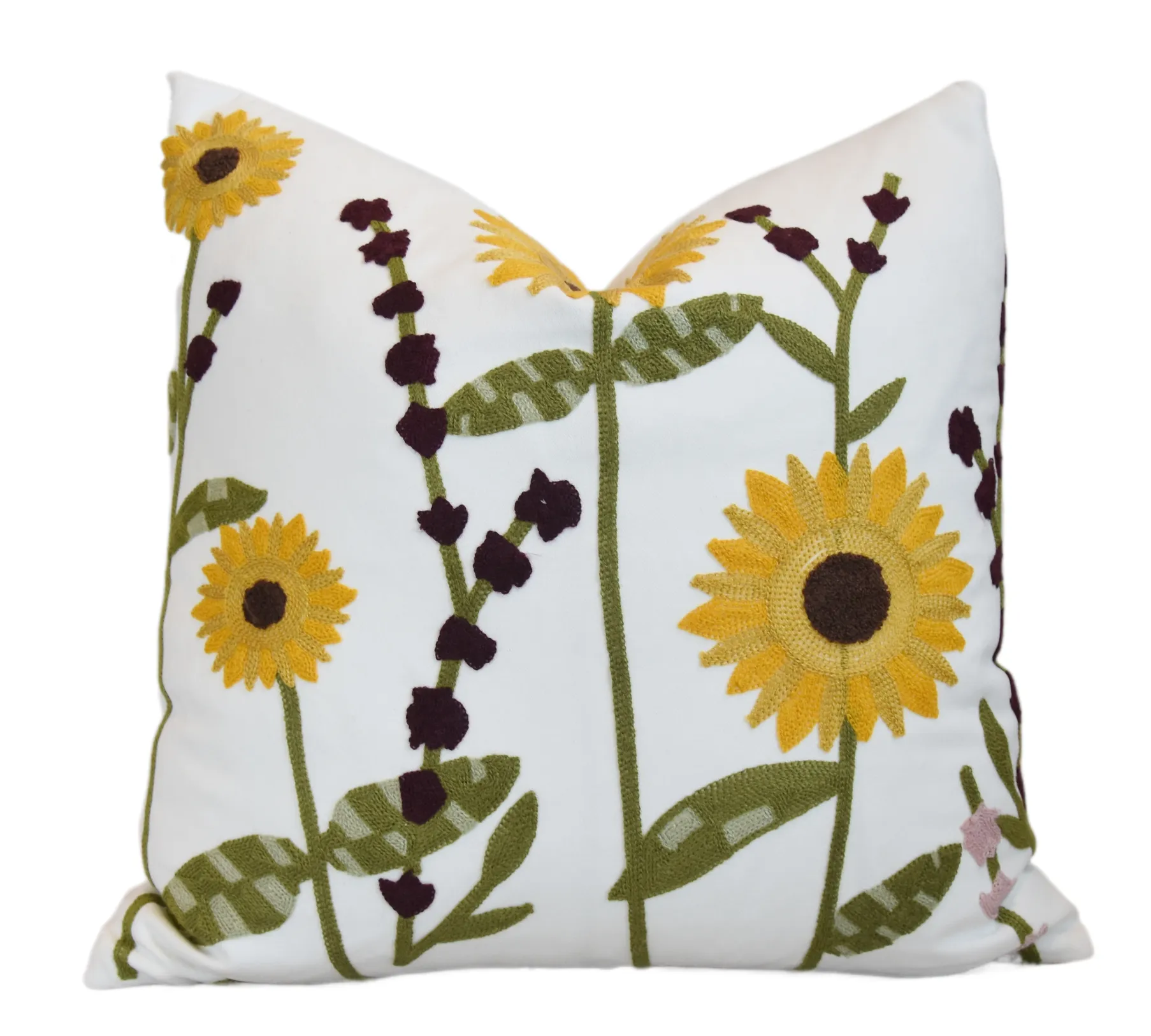 Abstract Woven Sunflower Flowers Pillow