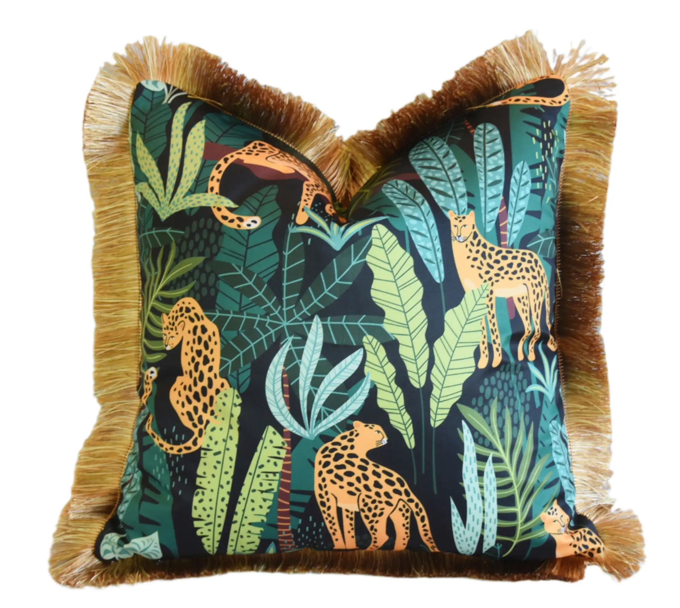 Cheetah Cat Botanical Jungle Pillow 1 Cheetah Cat Botanical Jungle Pillow