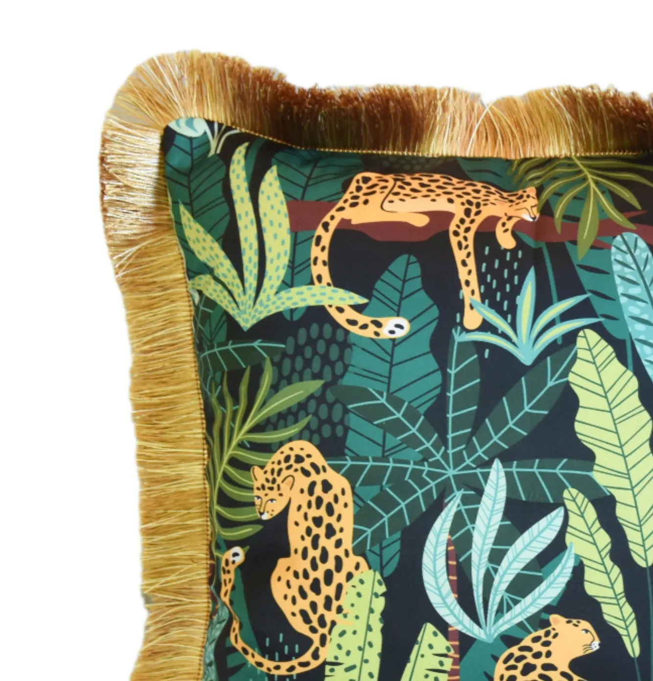 Cheetah Cat Botanical Jungle Pillow 2 Cheetah Cat Botanical Jungle Pillow