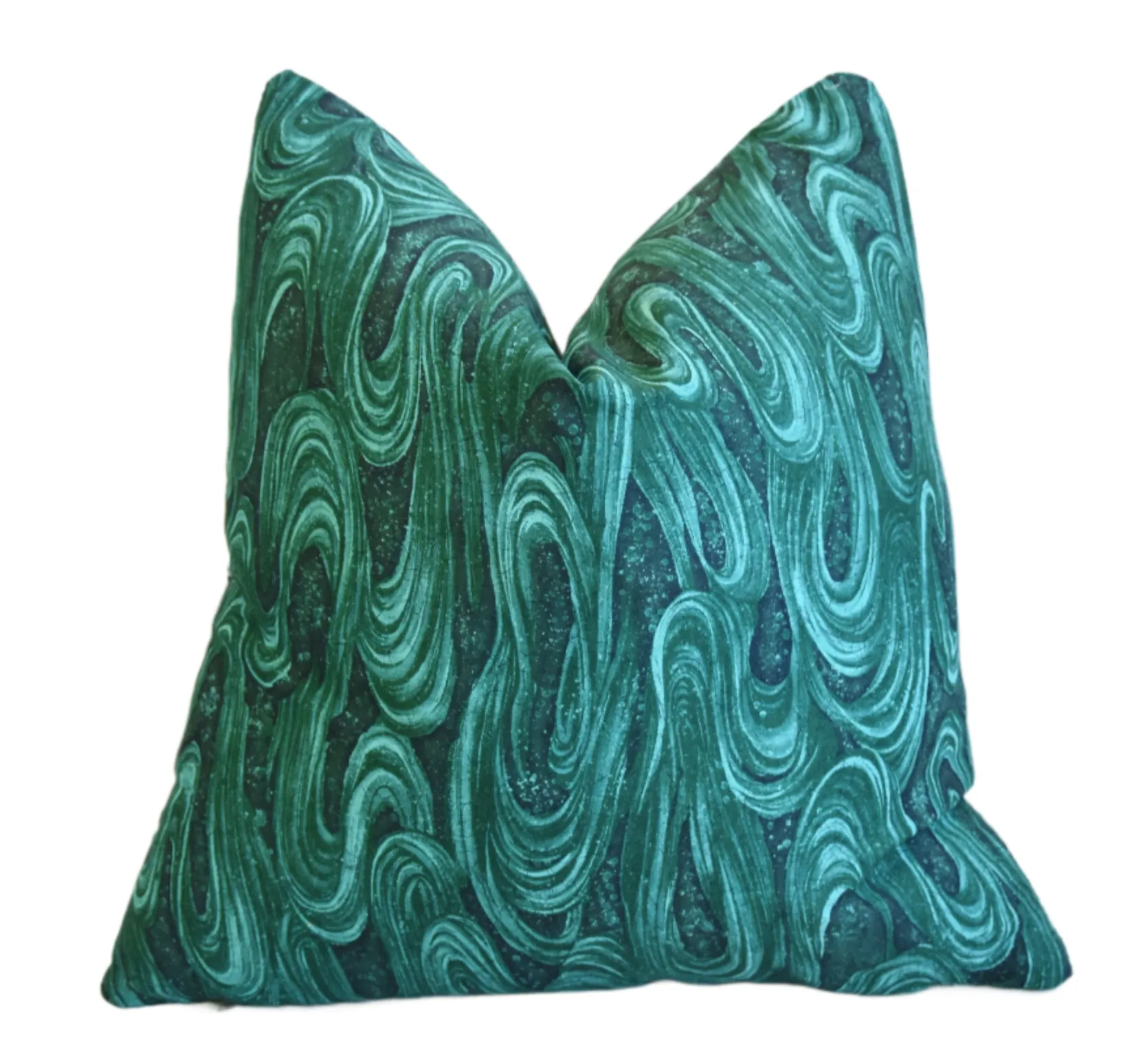 Green Malachite Swirl Pillows, Pair 4 Green Malachite Swirl Pillows, Pair