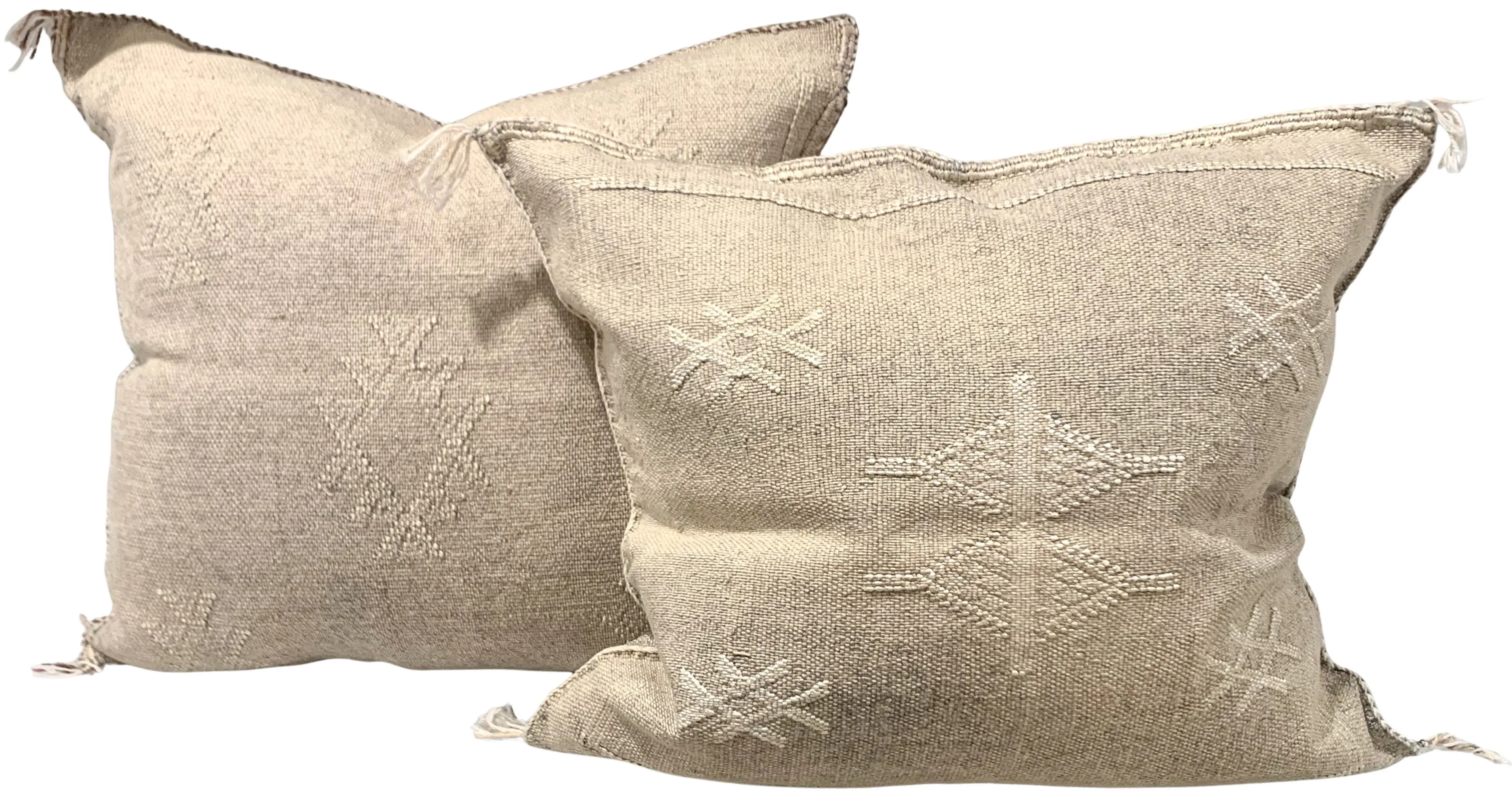 Moroccan Sabra Silk Pillows, Pair 3 Moroccan Sabra Silk Pillows, Pair