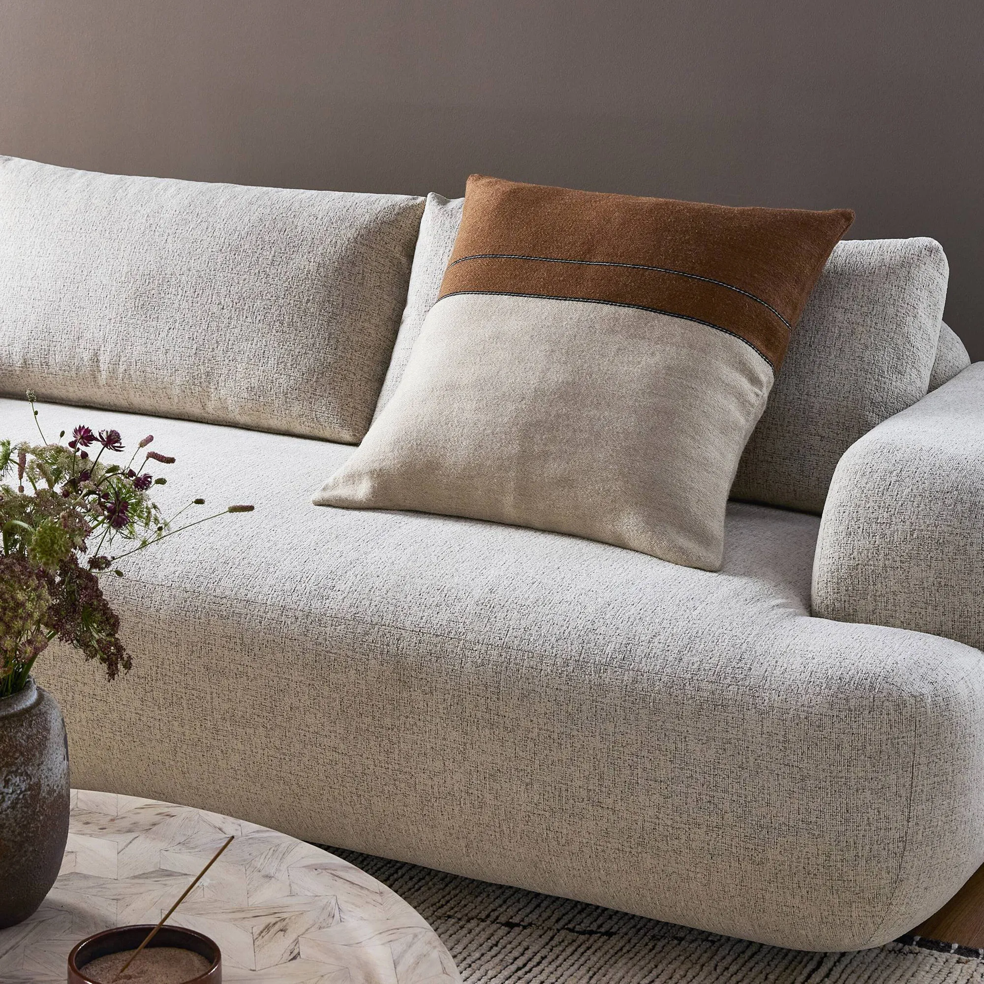 Orae 25x25 Linen Pillow, Cresta Stripe 2 Orae 25x25 Linen Pillow, Cresta Stripe