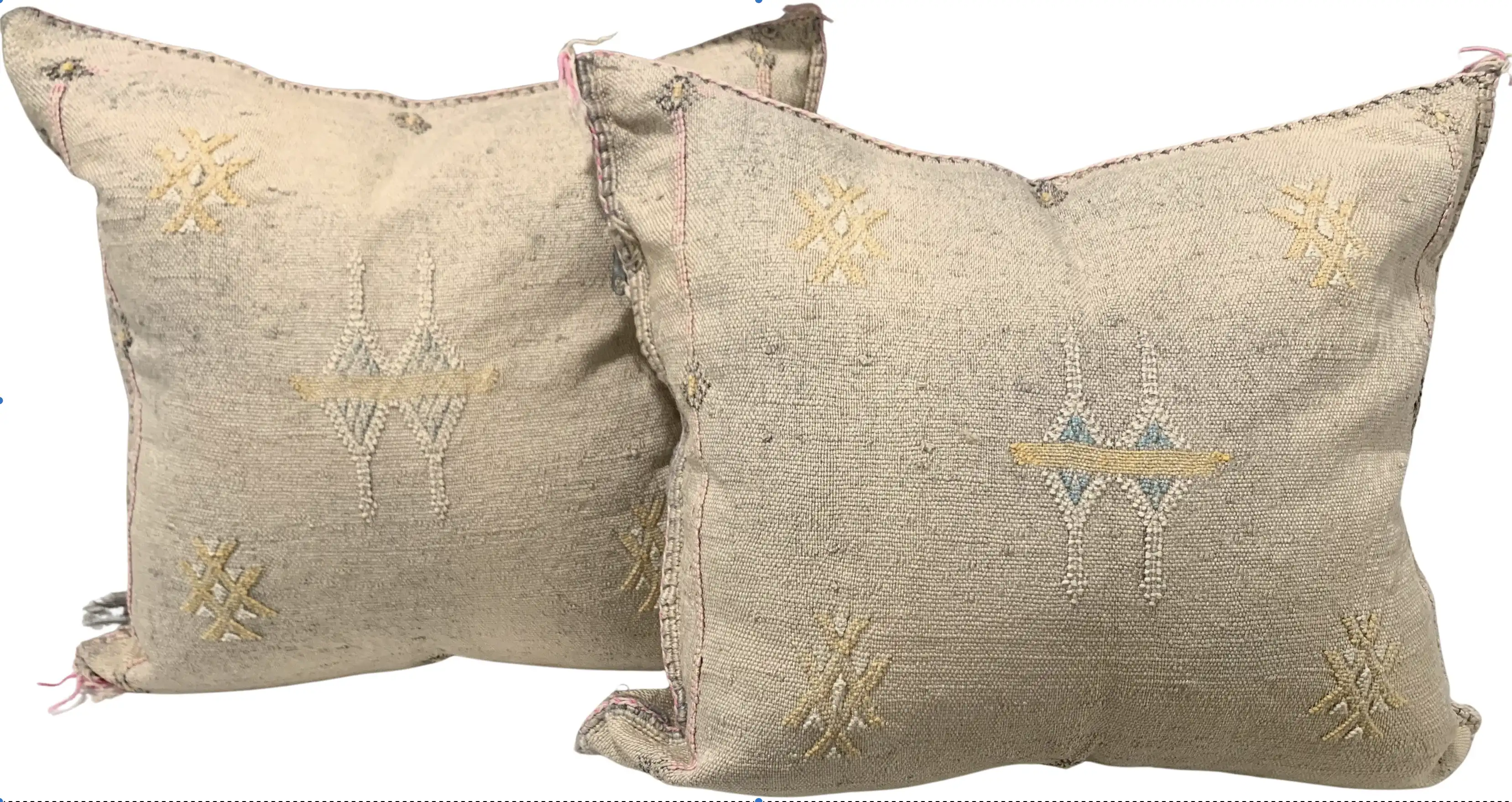 Moroccan Sabra Silk Pillows, Pair 1 Moroccan Sabra Silk Pillows, Pair