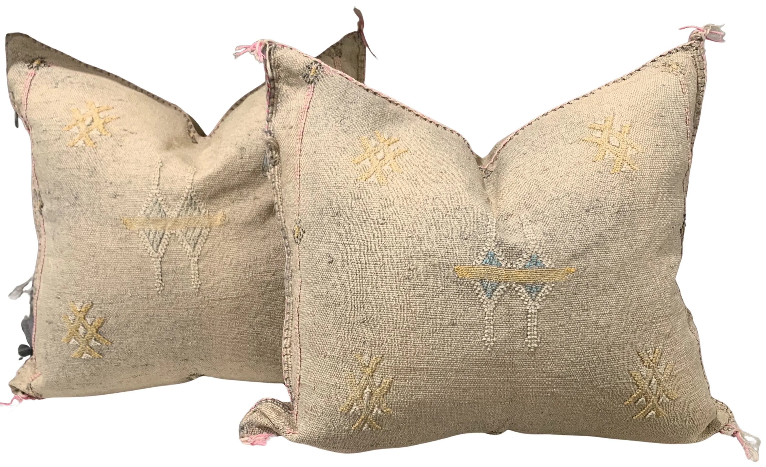 Moroccan Sabra Silk Pillows, Pair 4 Moroccan Sabra Silk Pillows, Pair