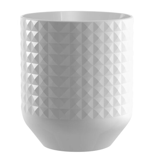 Diamond Stoneware Crock, White