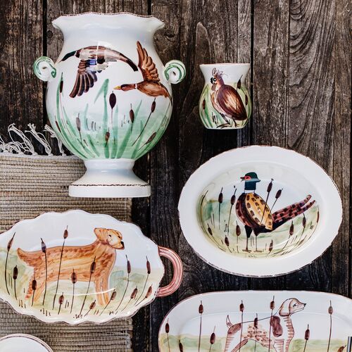 Wildlife Pheasant Small Rimmed Oval Bowl, Multicolor 4 Wildlife Pheasant Small Rimmed Oval Bowl, Multicolor