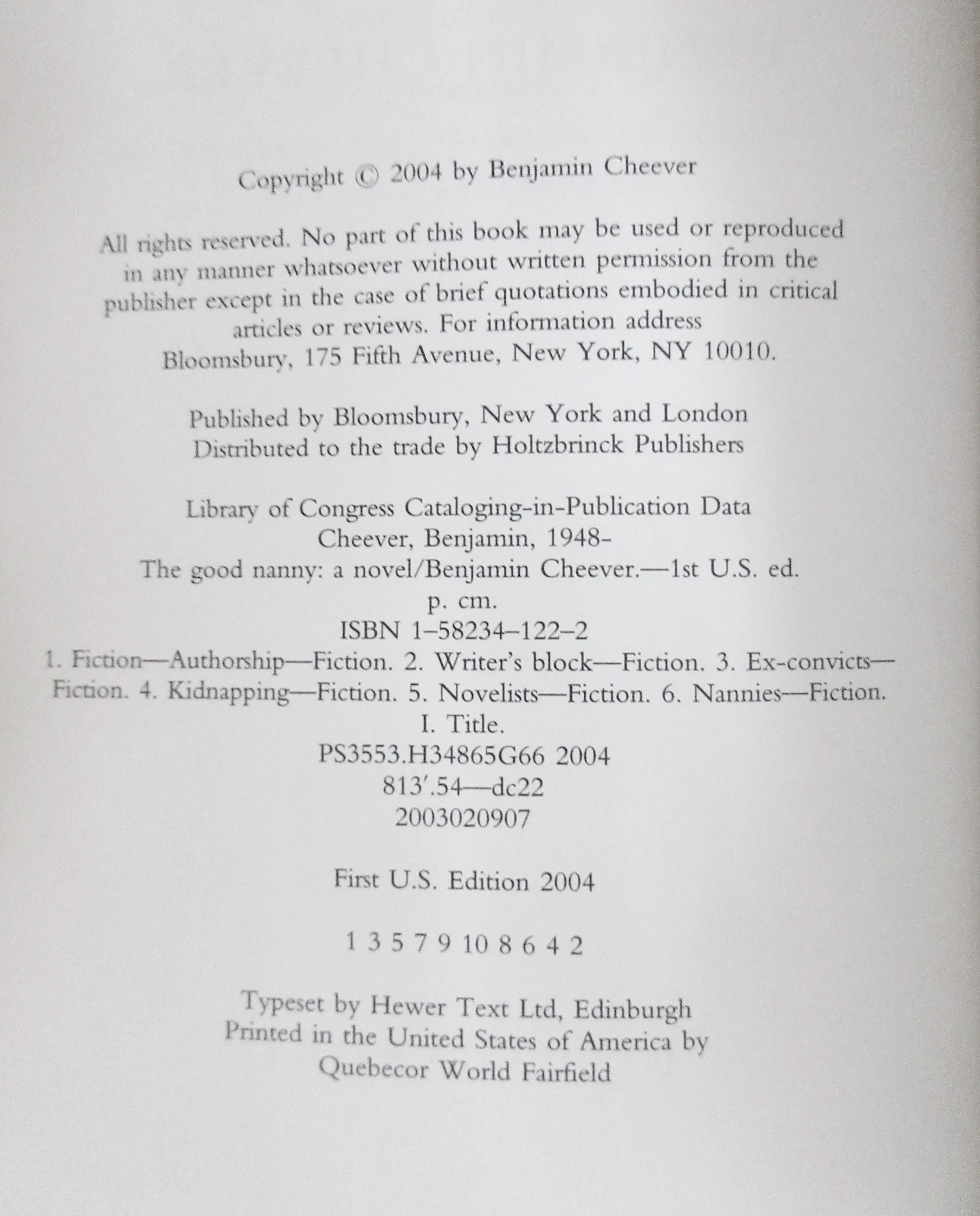 Ben Cheever First Editions S/2 7 Ben Cheever First Editions S/2