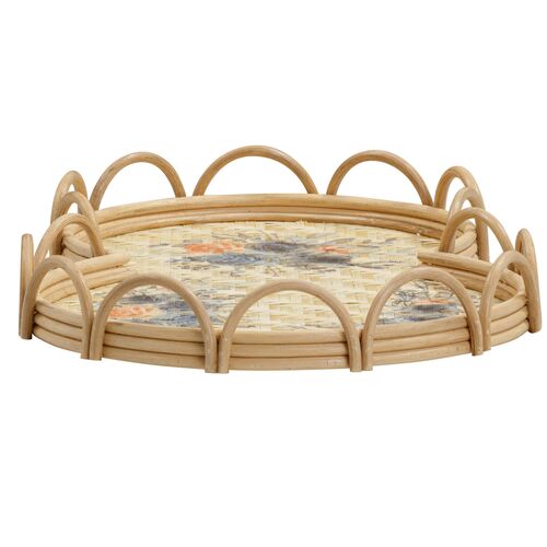 Rein Figure Eight Bamboo Tray, Natural 7 Rein Figure Eight Bamboo Tray, Natural