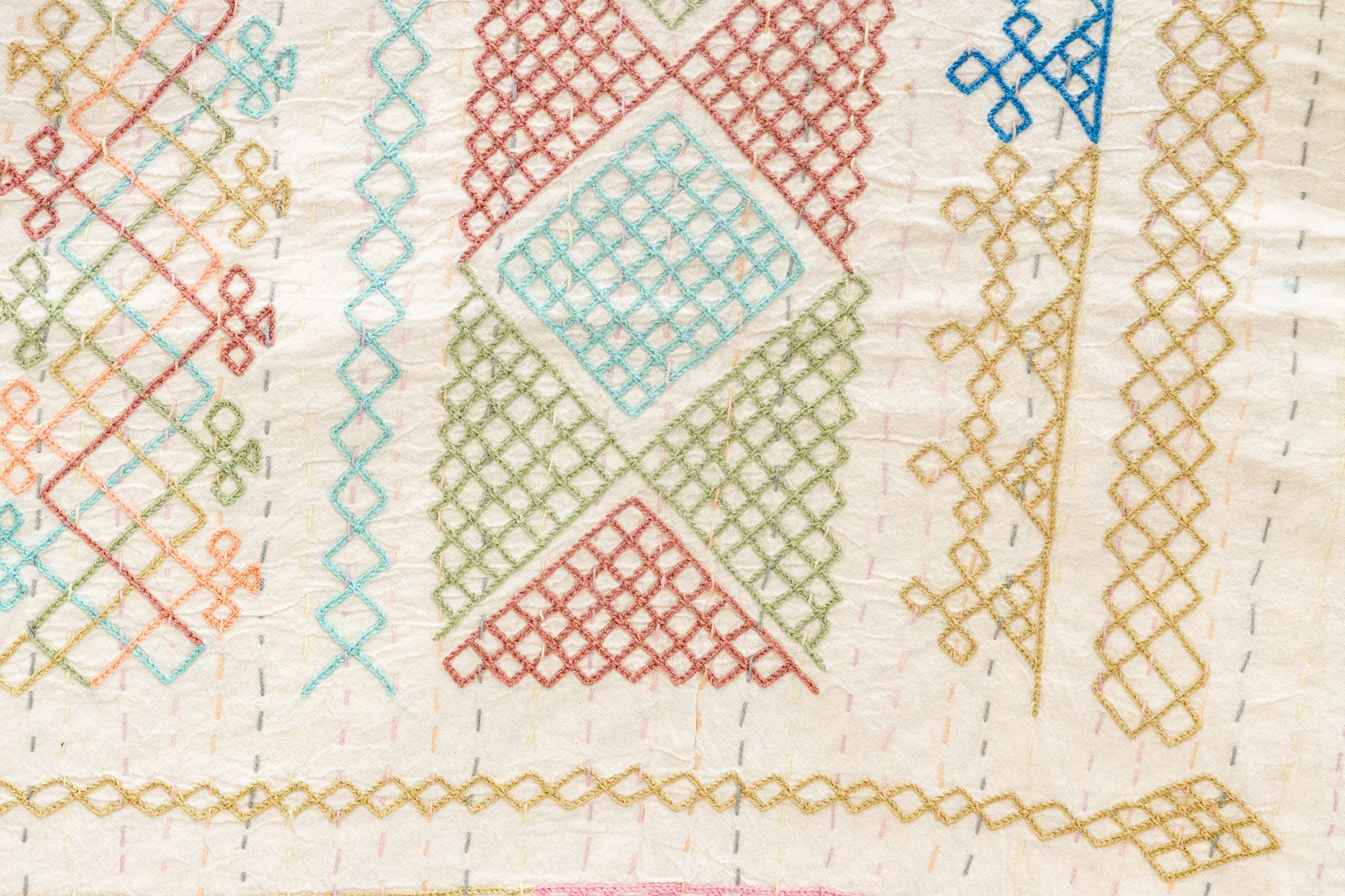 Coastal Hand-stitched Kantha Bedcover 5 Coastal Hand-stitched Kantha Bedcover