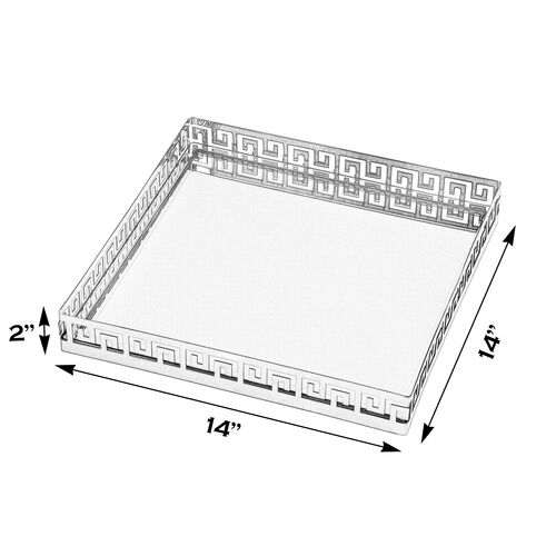 Calla Square Serving Tray, Polished Silver 4 Calla Square Serving Tray, Polished Silver