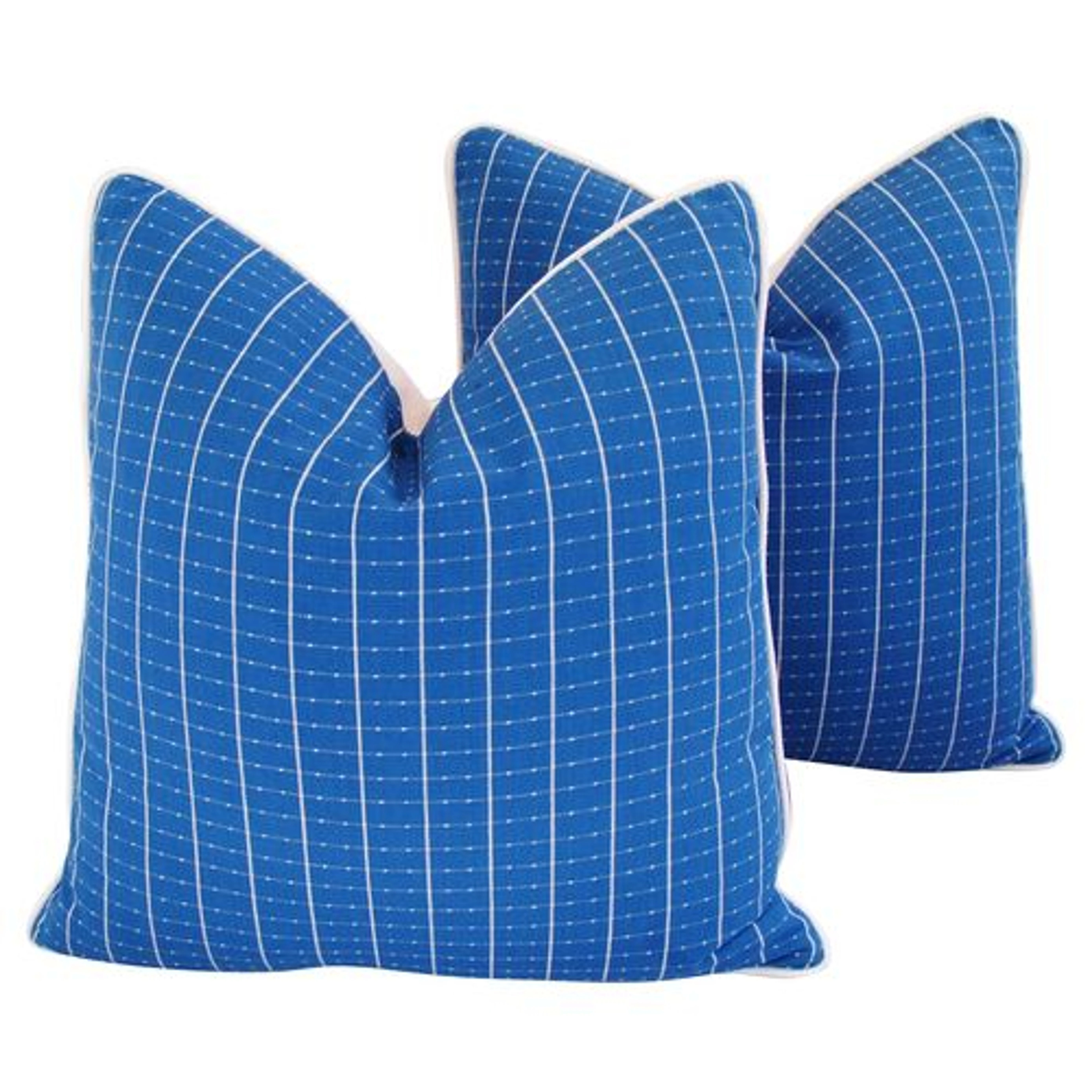 Nautical Beachy Blue & White Pillows, Pr 1 Nautical Beachy Blue & White Pillows, Pr