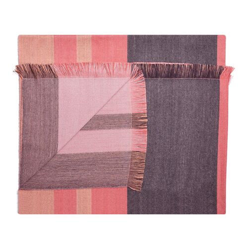 Alpaca-Blend Reversible Throw, Peach