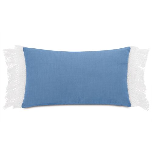 Callie 13x22 Outdoor Lumbar Pillow, Blue/White 3 Callie 13x22 Outdoor Lumbar Pillow, Blue/White