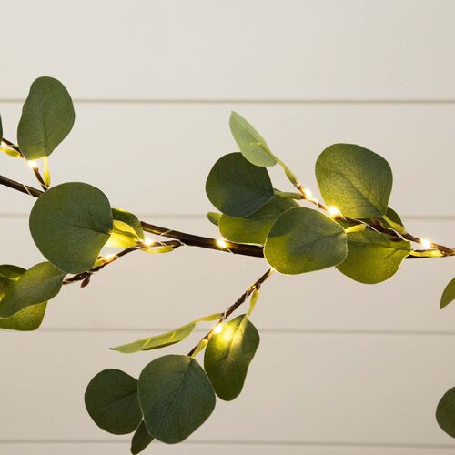 6.5ft. Lighted Artificial Eucalyptus Garland 9 6.5ft. Lighted Artificial Eucalyptus Garland