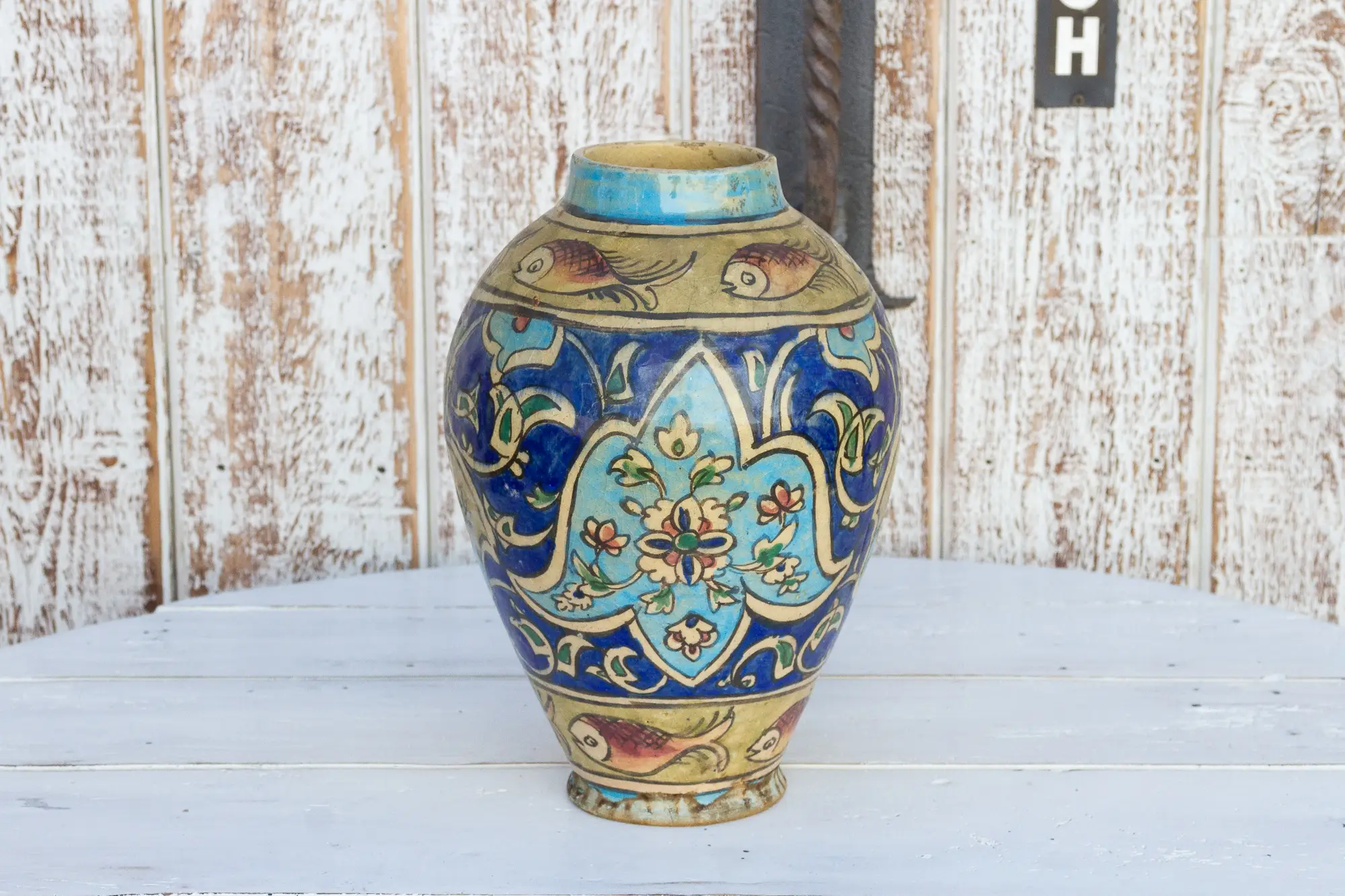 Beautiful Mughal Empire Painted Vase 3 Beautiful Mughal Empire Painted Vase