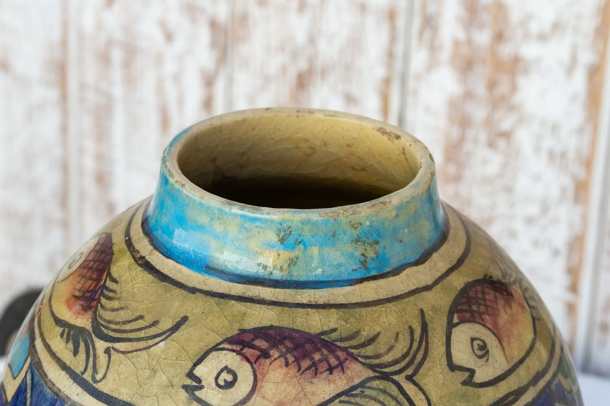 Beautiful Mughal Empire Painted Vase 5 Beautiful Mughal Empire Painted Vase