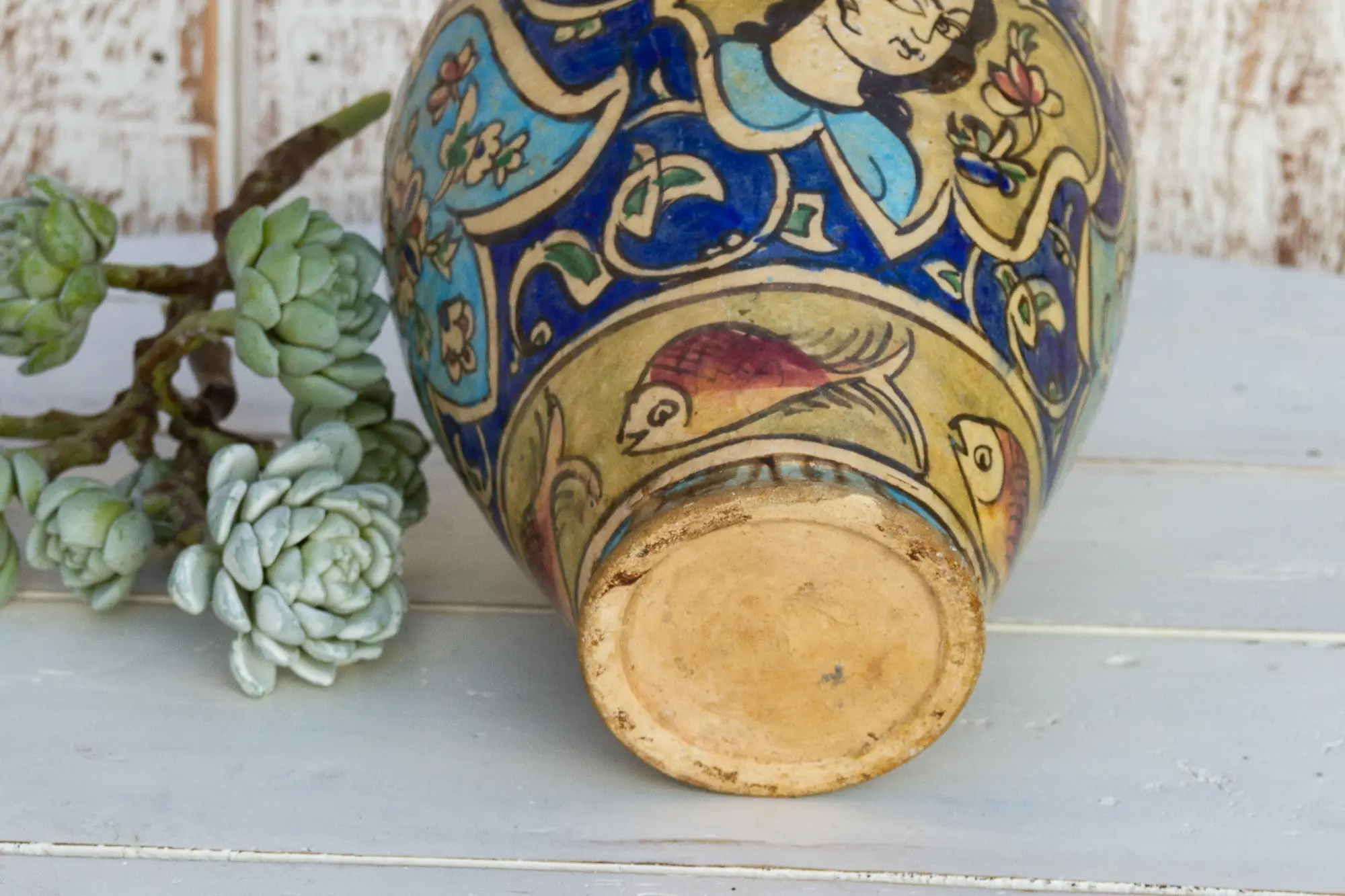 Beautiful Mughal Empire Painted Vase 9 Beautiful Mughal Empire Painted Vase